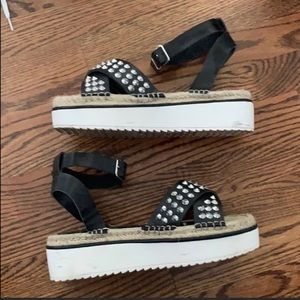 ASOS black platform studded sandal size 8.5